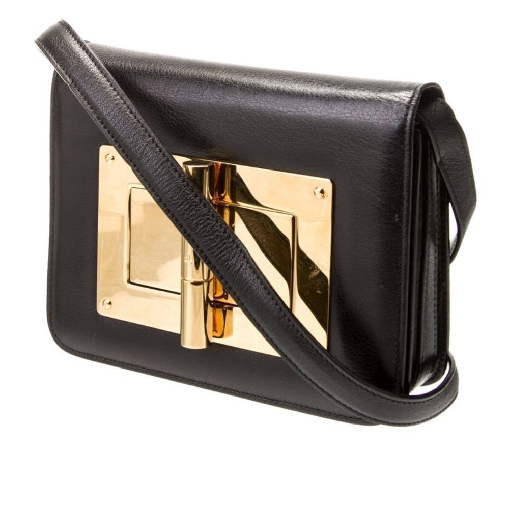 Tom Ford Black Leather Natalia Crossbody Bag